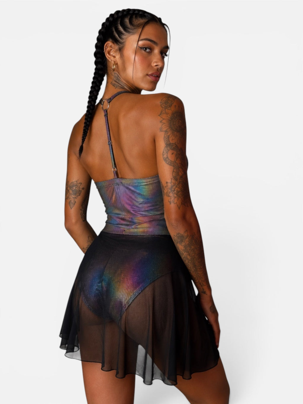 regenboog top en broek rokje
