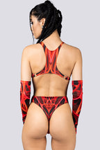 Devil Walking - Red dimension high cut bodysuit - Red