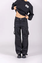 Alice's Lips - Low rise cargo pants - Black