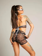 Kalu Ibiza - Mesh Techno Halter Top - Black