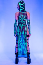 Devil Walking - Wicked Ritual high slit dress - Green